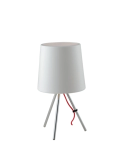 LUME "MARLEY" IN METALLO E ALLUMINIO BIANCO, H 43,5 CM